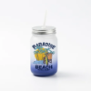 15oz Sublimation BLANK Frosted Mason Jar w/ Lid & Straw - DARK BLUE - Image 2