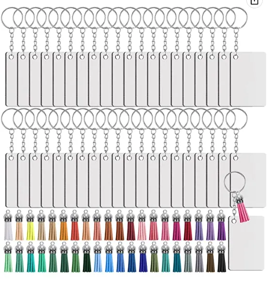 Sublimation Blank Keychain with Tassels (40 Piece)