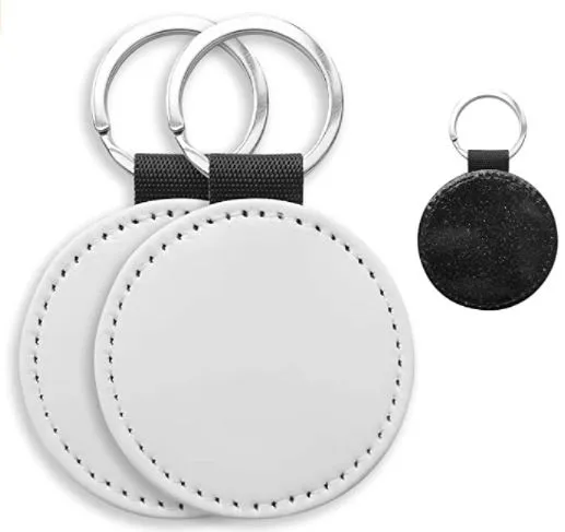 Sublimation Blank Leather Keychain ROUND (10 Pack)