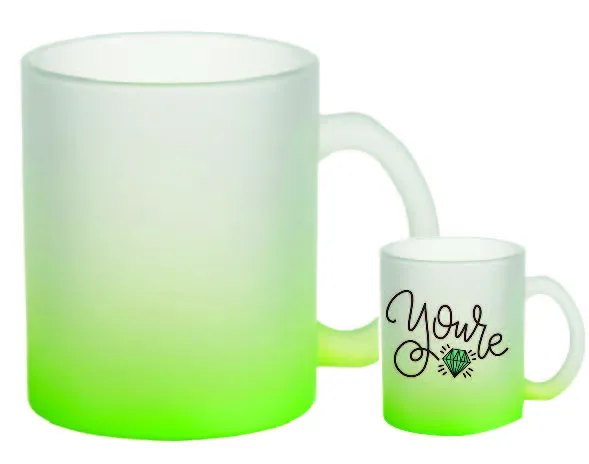 11oz. Green Gradient Mug - Frosted White to Green