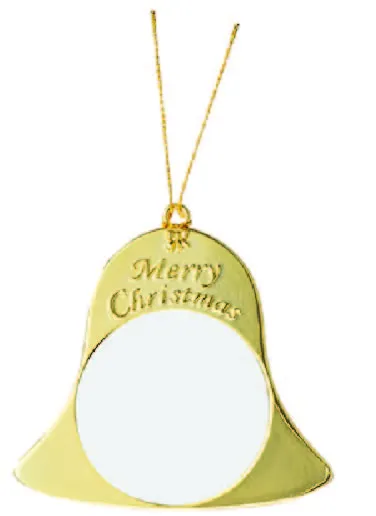 Sublimation Blank Gold Metal Bell Ornament 5-Pack