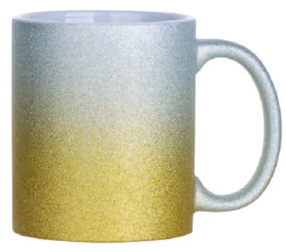 11oz. Sublimation Glitter Mug - Silver/Gold