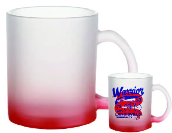 11oz. Red Gradient Mug - Frosted white to Red