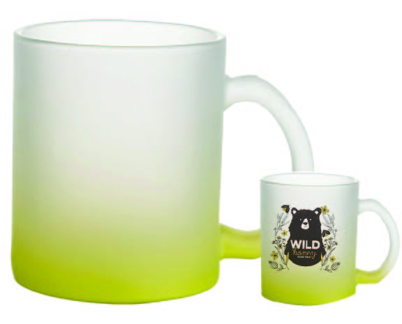 11oz. Yellow Gradient Mug - Frosted White to Yellow