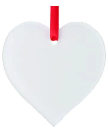Sublimation Blank Acrylic HEART Ornament - 5 Pack