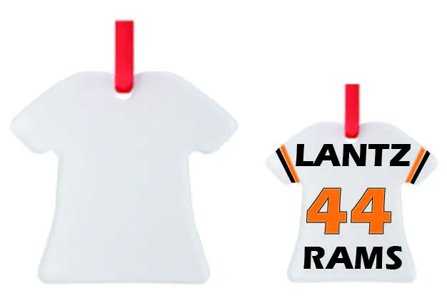 Sublimation Blank Acrylic JERSEY Ornament - 5 Pack