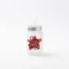 15oz Sublimation BLANK Frosted Mason Jar w/ Lid & Straw - Image 3