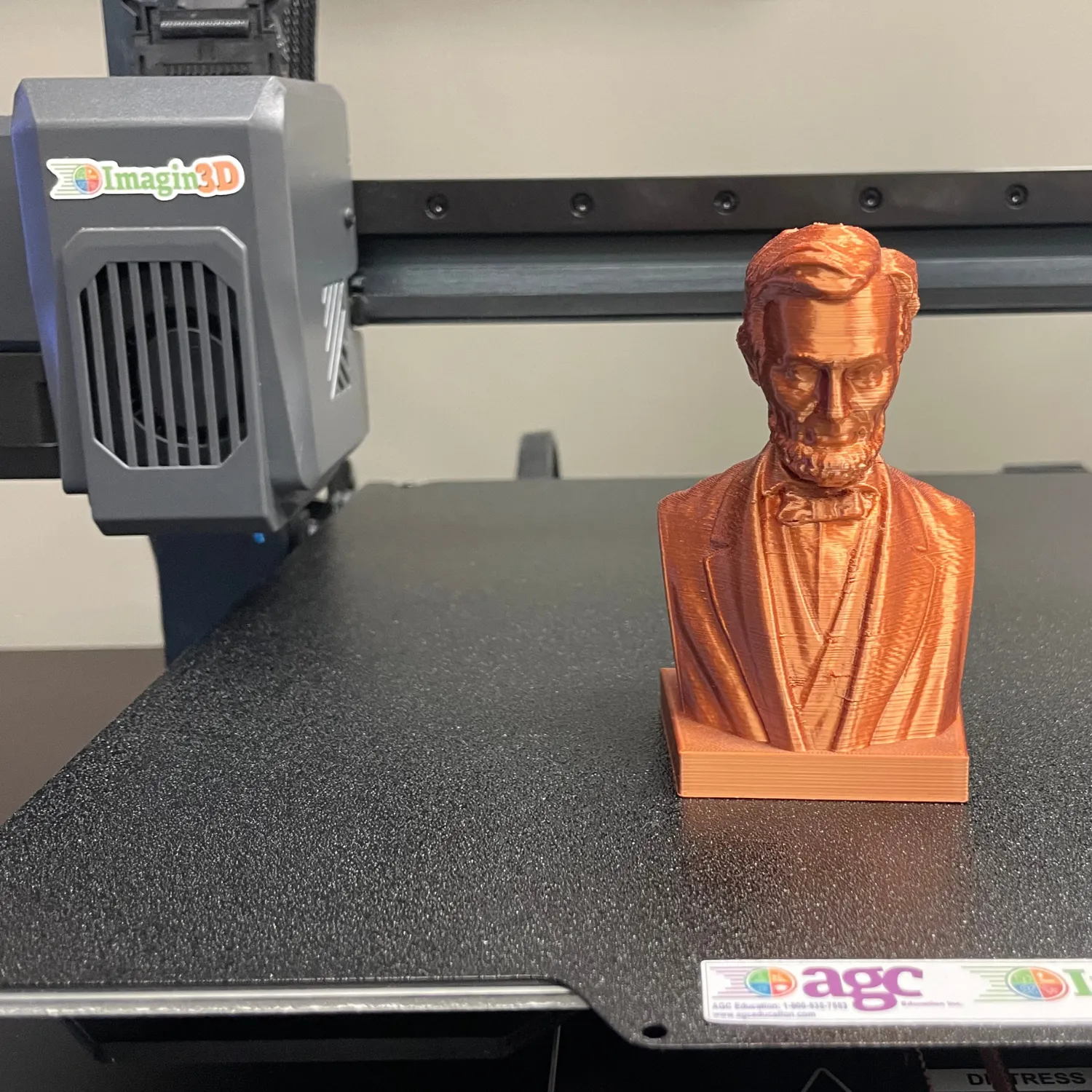 3D printed bust of Abraham Lincoln for history classrooms