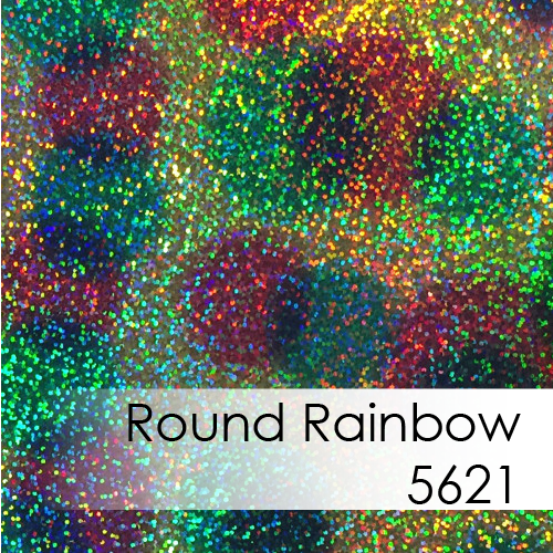 Round Rainbow Sparkle Deco Heat Transfer Material