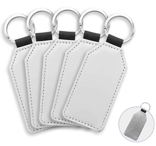 Sublimation Blank Leather Keychain (10 Pack)