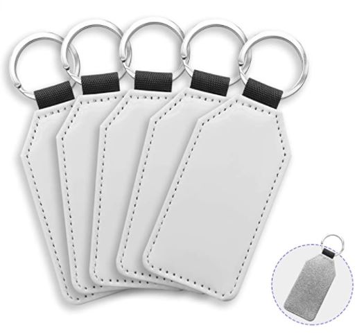 Sublimation Blank Leather Keychain ROUND (10 Pack)