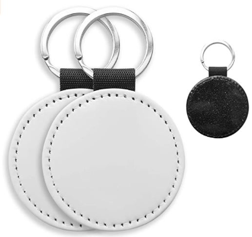 Sublimation Blank Leather Keychain ROUND 10 Pack