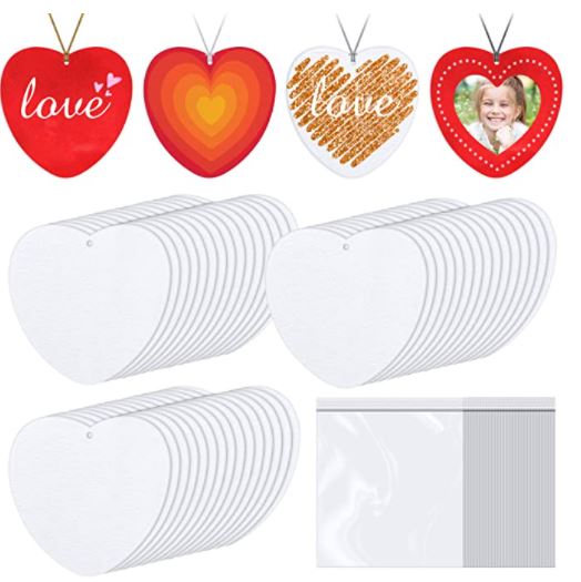 FreshAirFelt: Sublimation Car Air Freshener Blanks Set For Heart Shaped  Hanging Boards From Chaplin, $7.12