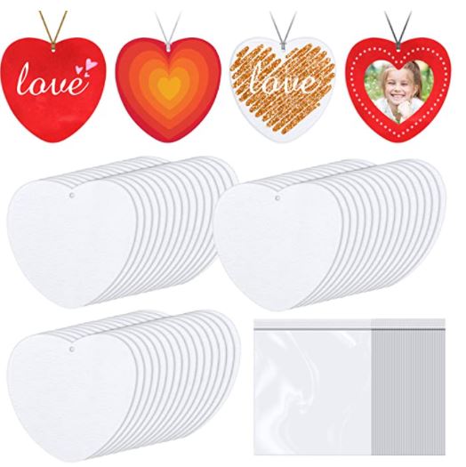 Sublimation Blank Heart Shape Air Freshener - 25Pack