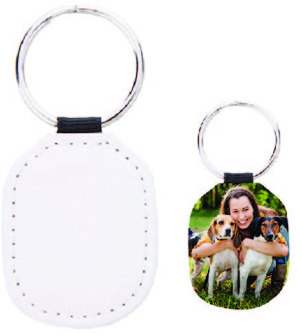 Sublimation Blank Leather Keychain ROUND (10 Pack)