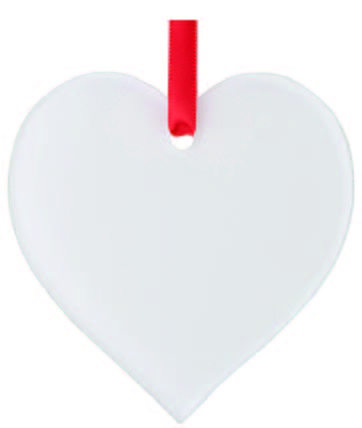 Blank Acrylic HEART Ornament for Sublimation Printing