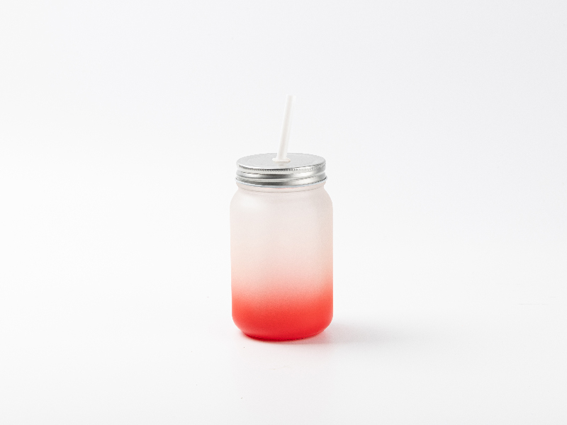 Sublimation Glass Mason Jars with Straws - 4 PACK