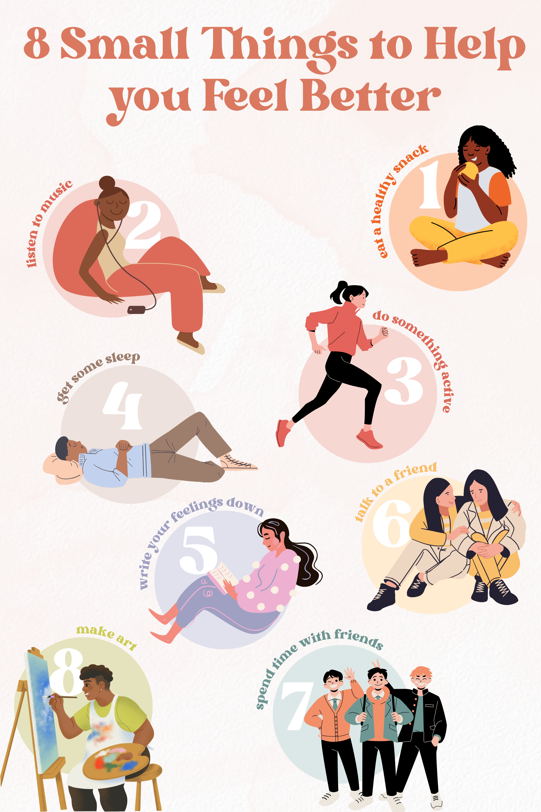 8 Small Things to Help you Feel Better Mental Health Poster Template